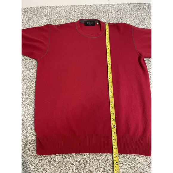 Bernini Sweater Mens Size 52 Cashmere Wool Blend Made in Italy Red - Picture 7 of 7